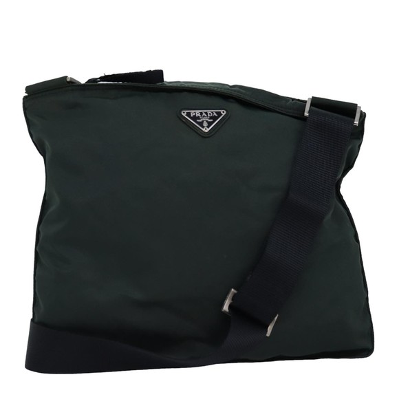 PRADA Shoulder Bag Nylon Khaki Auth 77345 - Picture 1 of 16